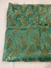 Vtg. Turquoise Blue with Gold Mesh Silk Fabric/Material