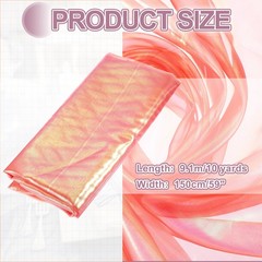 10 Yards x 59″ Iridescent Organza Red Laser Pearl
