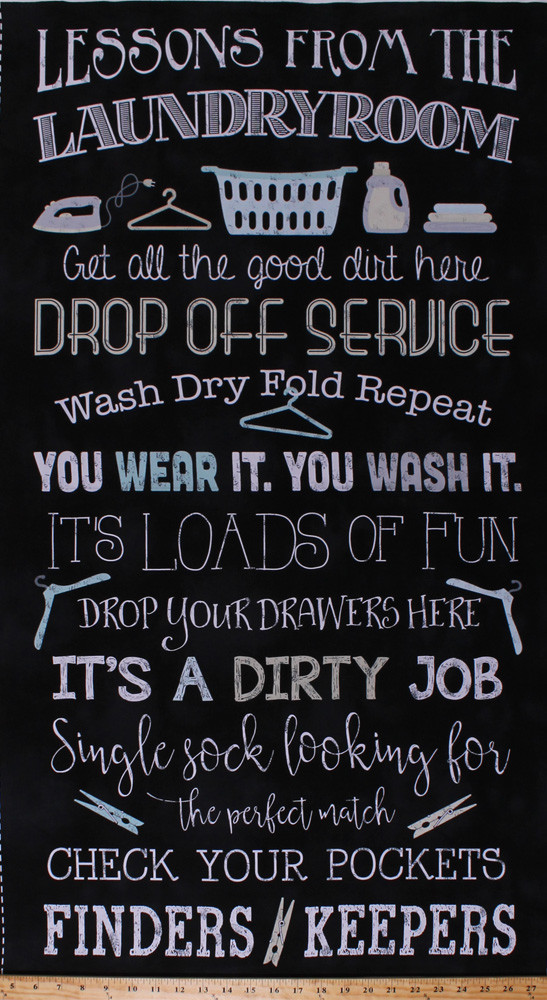 23″ X 44″ Panel Lessons From the Laundry Room Rules Cotton Fabric Panel D763.56