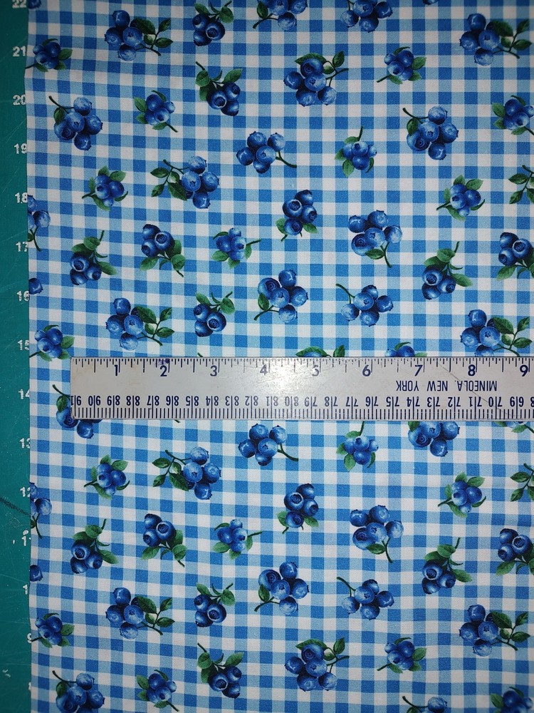Blueberry Cotton Gingham Fabric Summer Picnic Table Cover Blueberry Preserves