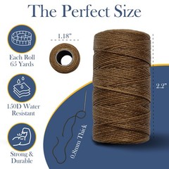 Waxed Thread 3X Wax Thread, 65 Yardx0.8mm String, Cream, Tan and Brown