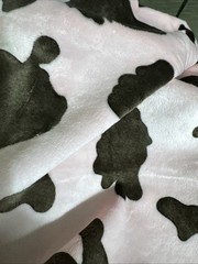 Minky, Minkee 30” Square For Baby Blanket Plush Fabric By Benartex Pink Cow