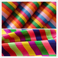 Rainbow Stripe Fabric Upholstery DIY Silky Material Dress 100*150cm Sewing Trims