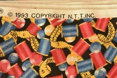 By 1/2 Yd, Vintage, Red Blue Gold Sewing Notions Cotton, Fabric Traditions,P5914