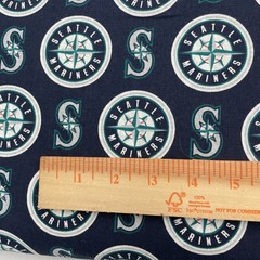 Seattle Mariners Print MLB Baseball Cotton Quilting Fabric 58” Wide – One Yard