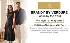 Brandy By Verdure Double Knit Fabric by the Yard 4-Way Stretch Rayon Spandex