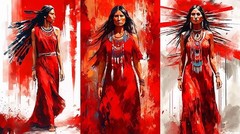 Sacred Sisters block panel By The Panel 24 x43 inch Northcott Nadine Fortier
