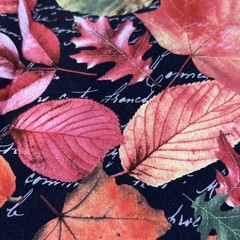 Hobby Lobby Vibrant Autumn Fall Leaves Fabric Red Orange brown 2 Yards
