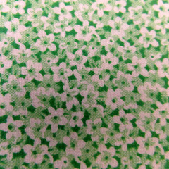 Cotton Fabric Tiny White Flowers on Green Calico Quilt Craft Cotton BTYx44
