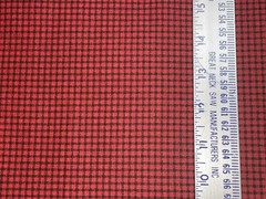 By 1/2 Yd Red & Black Gingham Small Check Plaid Vintage Fabric Traditions BTHY