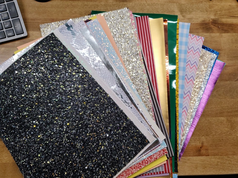 WHOLESALE LOT 15 Bulk Faux Leather Sheets Crafting Fabric for Sewing Bow Making