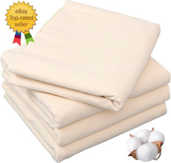 63In X 10.9 Yards 100% Cotton Muslin Fabric, Medium Weight Natural Unbleached Mu
