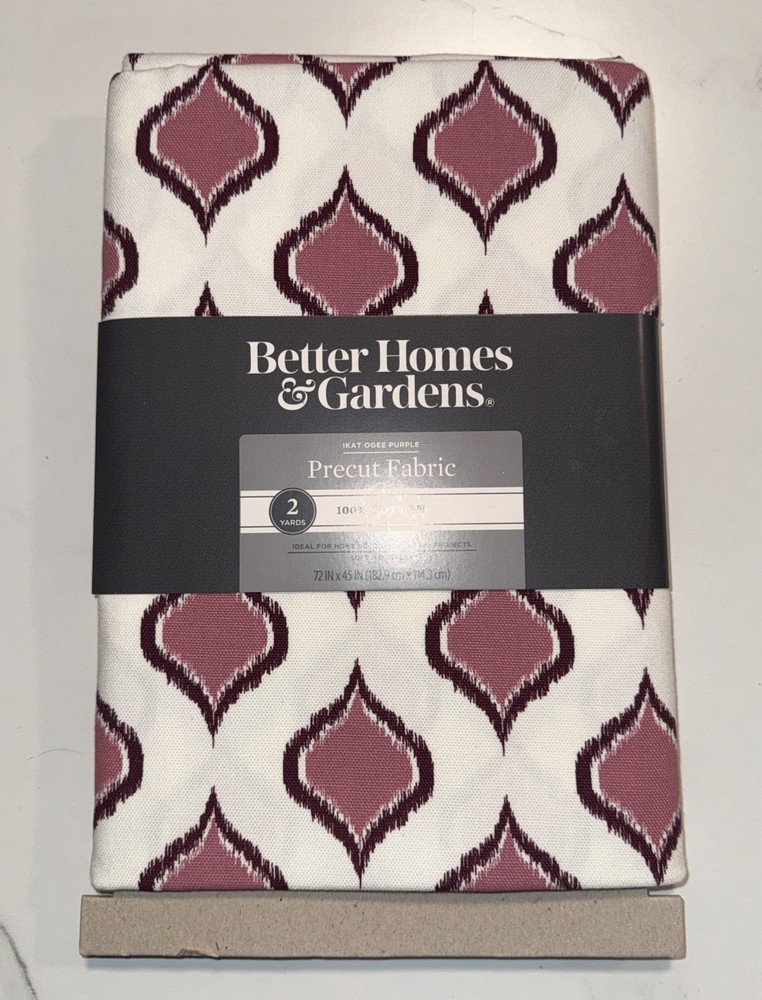 Better Homes & Gardens 100% Cotton 72″ x 45″, 2 Yards Precut Fabric Purple NEW