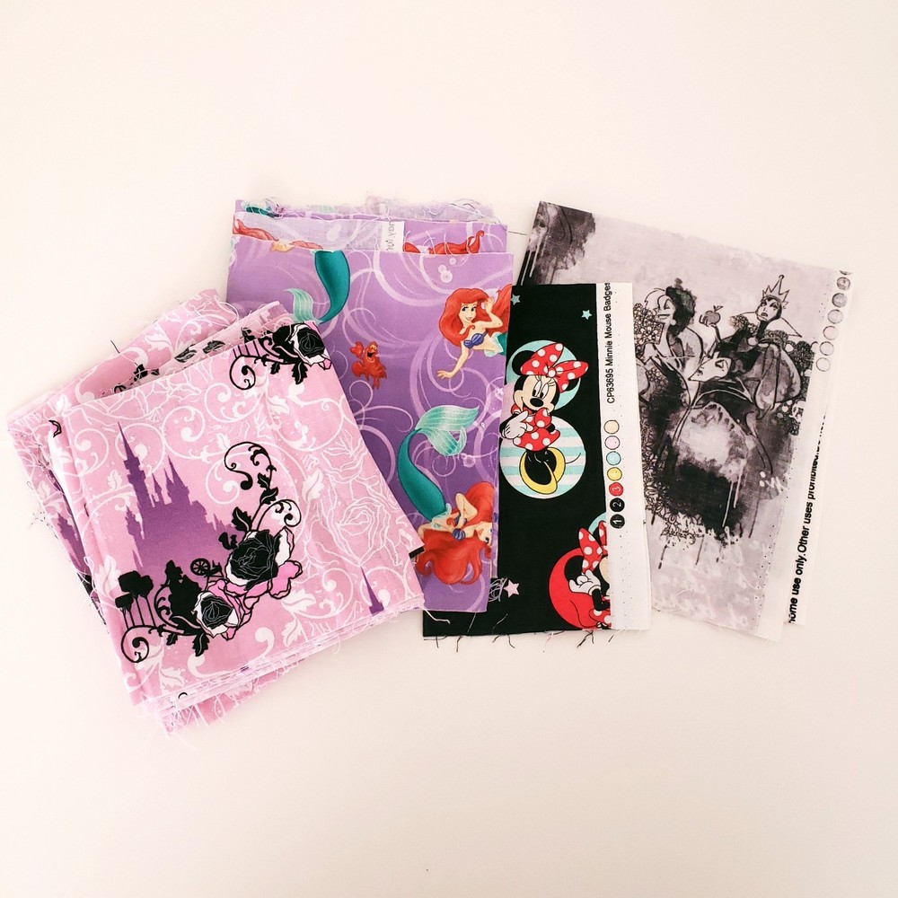 Fabric Scraps Samples Varies of Sizes and Fabric Types – Theme Disney