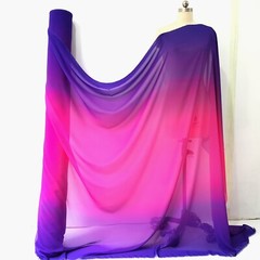 1Yard 100D Ombre Chiffon Fabric Gradual Purple-Rose-Purple