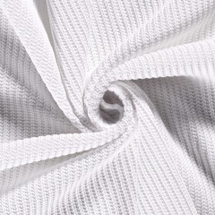 Cotton Cable Knit Heavyweight Fabric Material BRIGHT WHITE