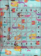 New Aqua Mermaids with Fish & Castle Flannel Fabric by the Half-Yard