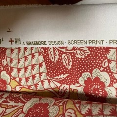 Braemore Design Floral Fabric Red White Yellow Project Home Decor Sewing