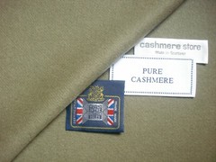 100% CASHMERE COATING FABRIC IN “Olivine/Mid Olive” MADE IN SCOTLAND = 2.2 m