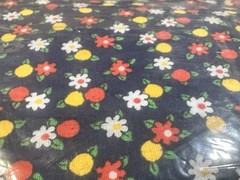 VTG Marcus Brothers Textiles Sample Cut 8187 Navy Blue Flowers Daisies – 5 Yards