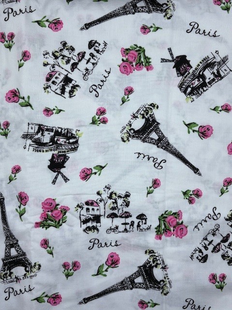 Timeless Treasures Paris Fabric by Jessie Steele Cotton 44″ BTY