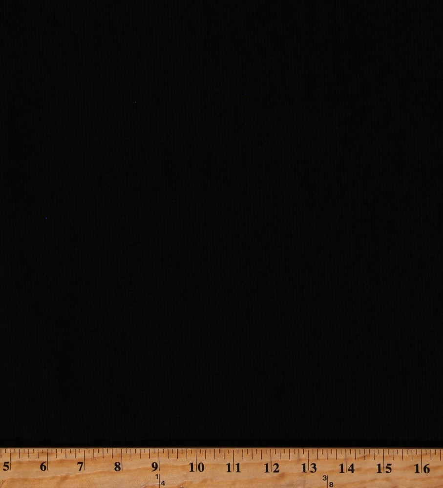Knitted 2-Way Stretch Corduroy Black Mid Wale Easy Care Fabric by Yard D450.17