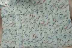 Blue Floral Flower Fabric 30″x30″ Material Scrap Remnant Red Green