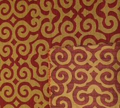 POLLACK ASSOCIATES SO ROCOCO CHERRIES JUBILEE RED GOLD HEAVY FABRIC BY THE YARD