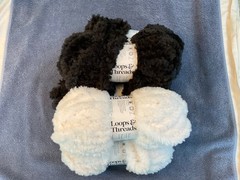 $35 Faux Fur Black x3 and Ivory x 2 Loops and Threads