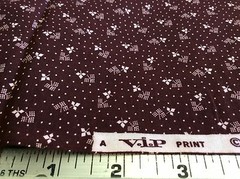 MINI PIN DOT DESIGN & LEAF PRINT ON BROWN COTTON FOR VIP– 1 2/3 YARDS