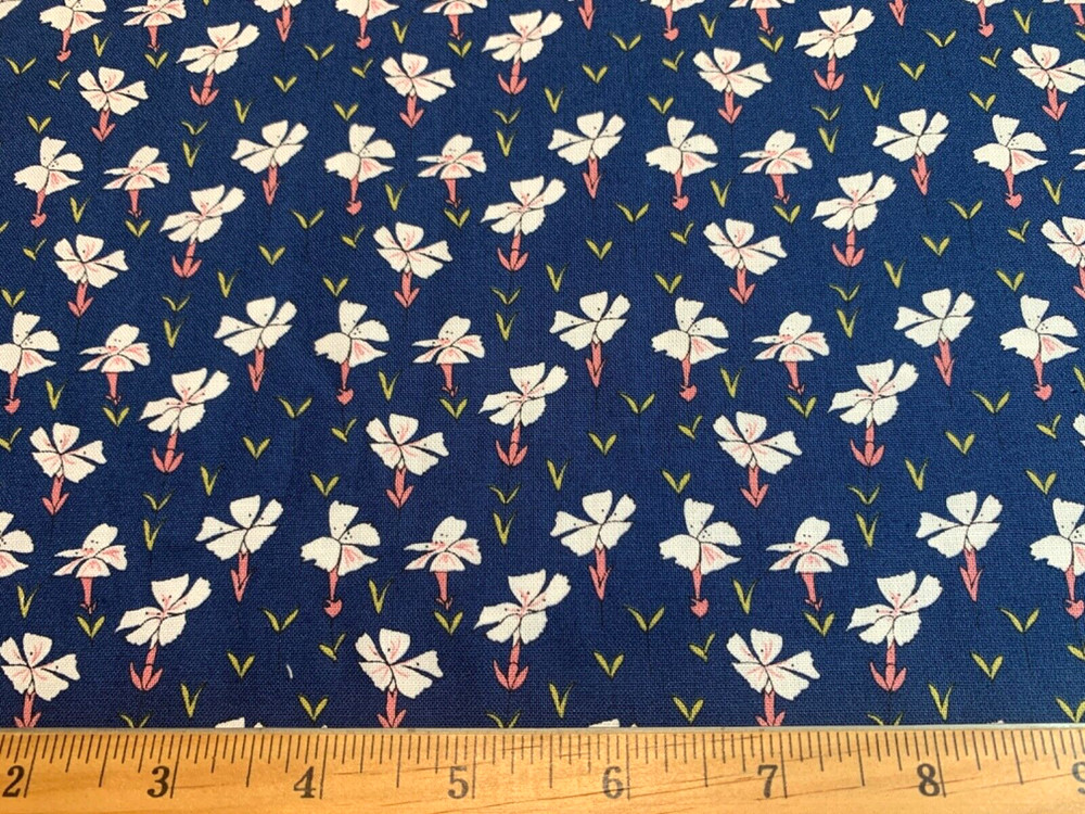 1930s Repro Pink Floral PENNY ROSE SWEET STEMS Riley Blake Cotton Fabric FQ