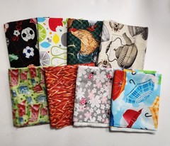 Lot of 8 Fat Quarters Novelty Prints Quilt Craft 100% Cotton Fabric
