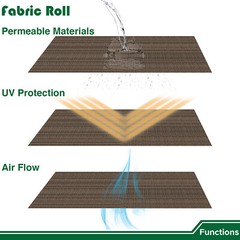 6ft Brown Sun Shade Fabric Roll Replaceable Canopy Pergola Multi-purpose Cloth