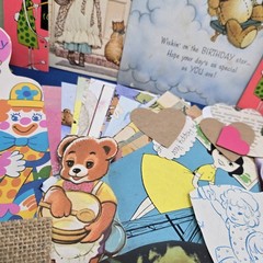 Junk Journal Lot 1Lb Ephemera Kitschy Kid Card Book Page Craft Collage Juvenile