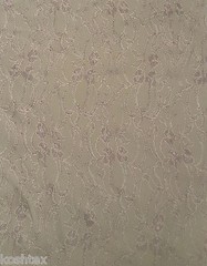 Beige Nylon Spandex French Lace Fabric by the Yard Scalloped Edge