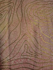 Pink Fabric Interwined With Gold Lines 2 Yards