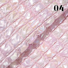 3D Bubble Plaid Puff Shiny PU Fabric Cotton Padded Quilted Embossed Waterproof