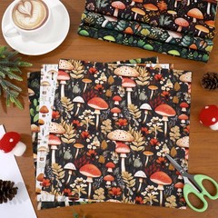32 Pcs Mushroom Fabric Squares Forest Plants Cotton Fabric Bundles Small Mush…