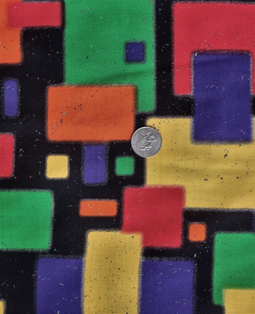 2 Yd Cotton Quilting Fabric-Mod Multicolor Squares & Rectangles-Blank Textiles