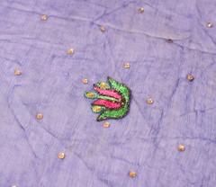 Sushila Vintage Blue Scrap Dupatta Pure Chiffon Stone Glass Beads Work LongStole
