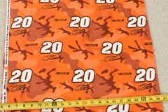 By 1/2 Yd/Orange Camouflage Soft Flannel, Tony Stewart #20 Nascar,/Springs,B1665
