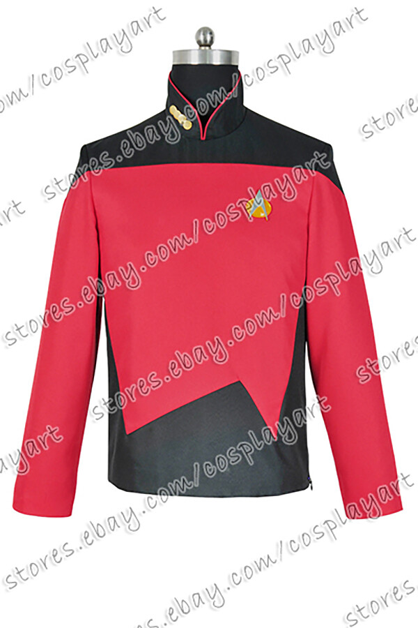 Uniform for Star Trek The Next Generation TNG Cosplay Command Costume Red Jacket