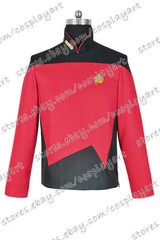 Uniform for Star Trek The Next Generation TNG Cosplay Command Costume Red Jacket