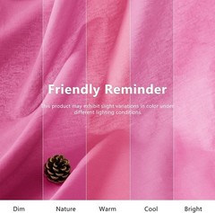 Linen Fabric by the Yard, 61 Inch Wide Pink Blend Cloth, 60% Linen 40%