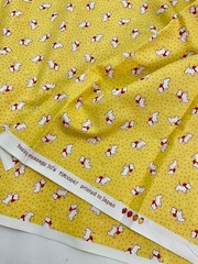 Handworks – Happy message 30’s – Scottie Dog Scatter – Yellow 1/4yd