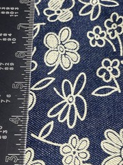 Vintage Flower Printed Denim