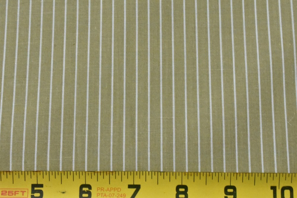 By 1/2 Yd, Vintage, Tan & White Striped Cotton, Shirting etc., V255