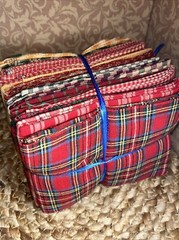 Plaid Fat Quarter Bundle Great Patterns 16 Fabrics 20×22 Deep Colors