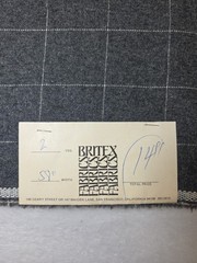 Vtg BRITEX Fabric Wool? Gray White Windowpane 2 Yards 58″ Wide
