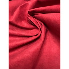 Red Faux Suede Fabric Remnant- 49×58″ Craft Sewing Supply